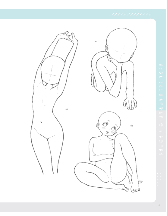 [已完成]川口一沙的女孩插画姿势集自然可爱的日常姿势350[176P]