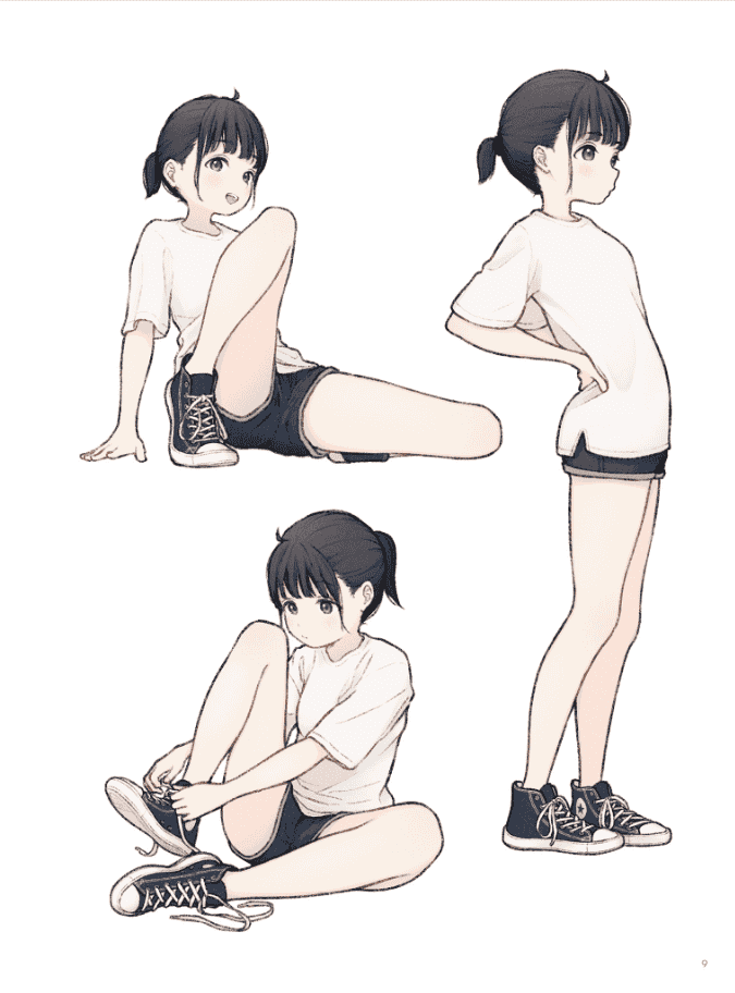 [已完成][近期下架]川口一沙的女孩插画姿势集自然可爱的日常姿势350[176P]