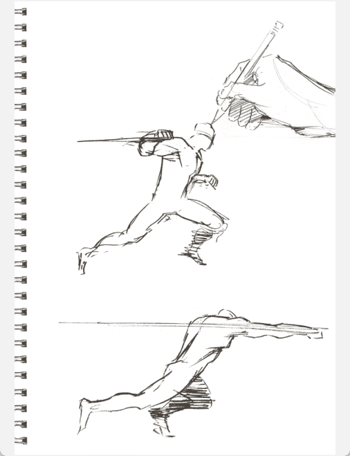 [已完成]动画师速写:运动中人物的素描集 战斗角色篇[148P]