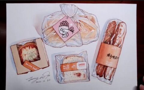 [课程中心]Jenny An水彩插画中级复古包装系列[高清画质]