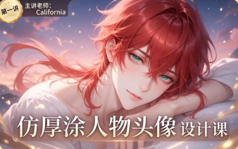 [课程中心]伪厚涂绚丽头像课第1期[高清画质]