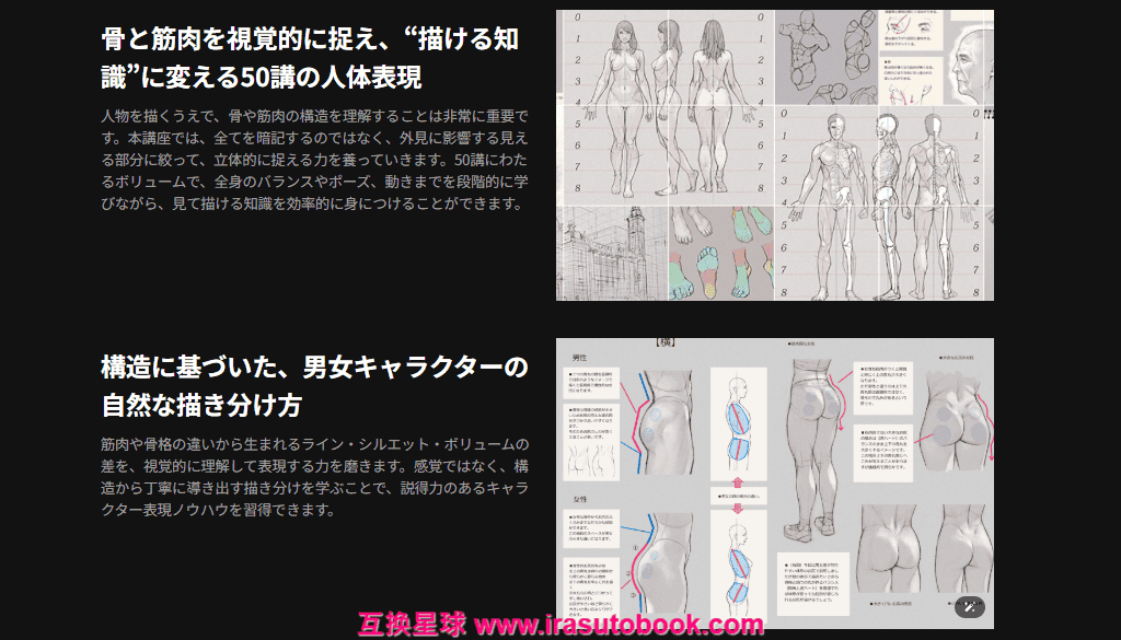 [日韩课程]完整策略50课：用3D和轮廓表达男性和女性人物的人体[高清画质]