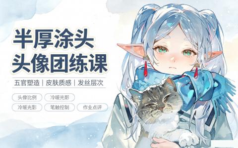 [课程]半厚涂头像团练课[高清画质]