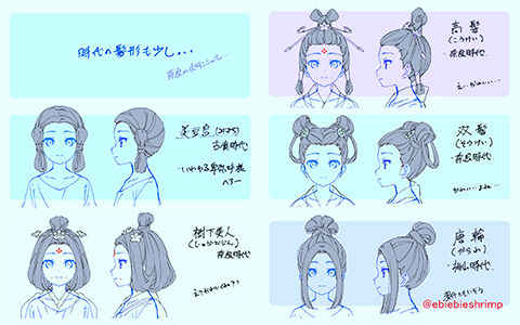 [图例][朱里]17种发型正侧面 参考图例[03P]