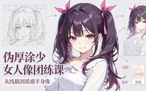 [课程]伪厚涂少女人像团练课[高清画质]