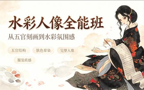 [课程]水彩人像全能班[高清画质]
